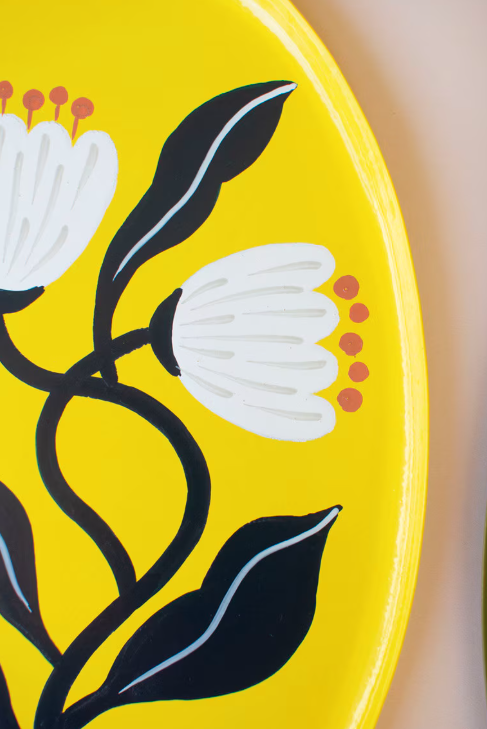 Hand Painted Botanical Oval Trays