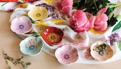 Flower Shaped Dip or Pinch Bowls (Multiple Colors)