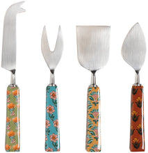 Block Print Design Cheese Knives Set (Set of 4)