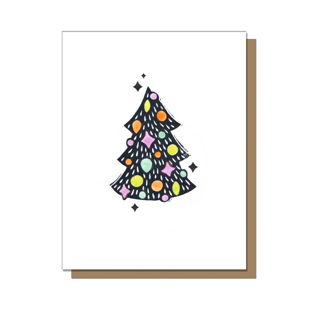 Vintage Christmas Tree Holiday Greeting Card