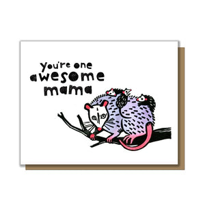 Awesome Opossum Mama Greeting Card