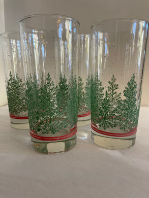 Set of 4 Vintage/Previously Adored Christmas Tree Glasses