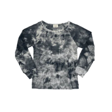 Long Sleeve Tie Dye Tee- Black