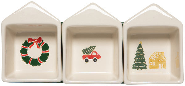 Glitzmas Christmas Dipping Dish With Tray Set