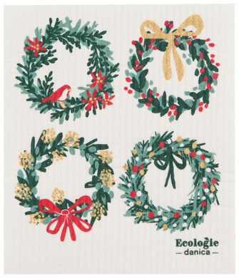 Wreaths Christmas Swedish Dishcloth