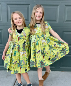 Safari Bloom Wrap Dress--Green 7 Safari Bloom Wrap Dress--Green 7