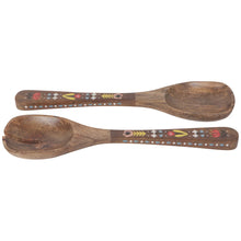 Floral Mango Wood Salad Servers