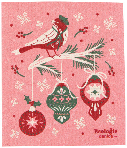 Season's Tweetings Holiday Swedish Dishcloth
