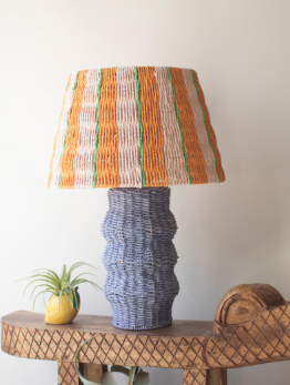 Recycled Paper Rope and Iron Table Lamp