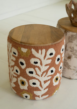 Round Hand-Tufted Accent Table with Mango Wood Top