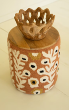 Round Hand-Tufted Accent Table with Mango Wood Top