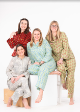 Women’s Cotton Pajama Set--Maroon Buds with Gold