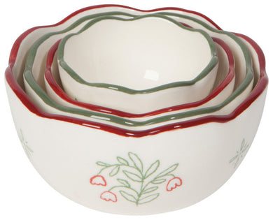 Camellia Stoneware Nesting Bowls (Set of 4 Assorted)