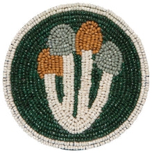 Hand-Beaded Mushroom Coasters (Set of 4)