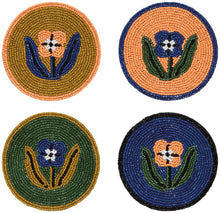 Hand-Beaded Teppi Floral Coasters (Set of 4)