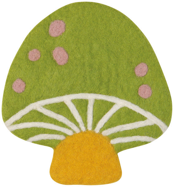 Mushroom Gems Felt Wool Trivet