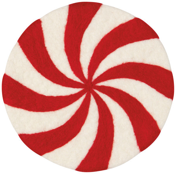 Merry Mints Peppermint Felt Wool Trivet