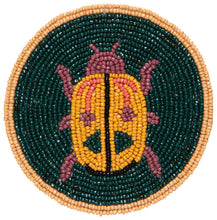 Hand-Beaded Beetle Coasters (Set of 4)