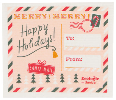 Postcard to Santa Swedish Dishcloth