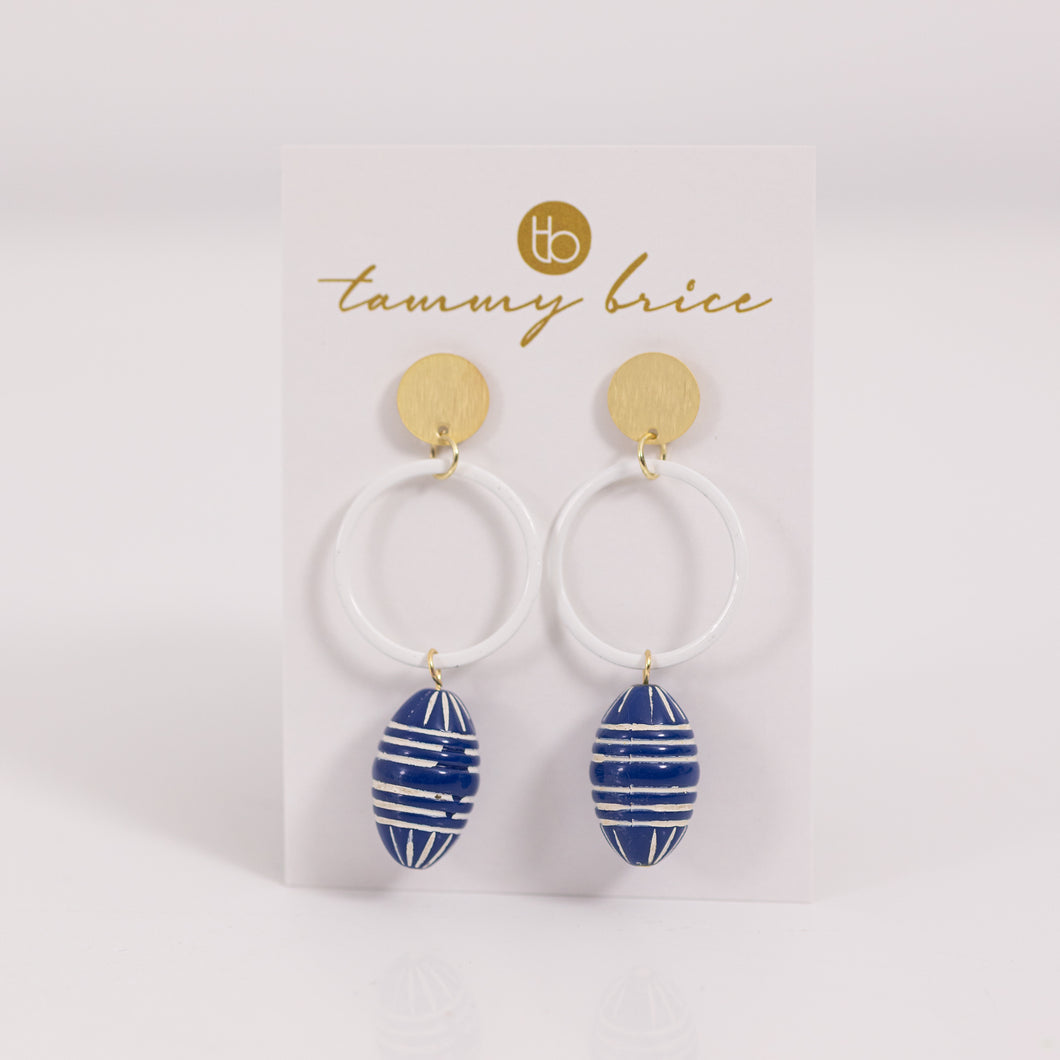 Sailor Blue Earrings by Local Maker Tammy Brice