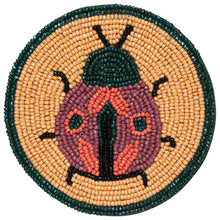 Hand-Beaded Beetle Coasters (Set of 4)