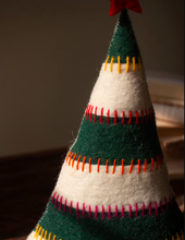 Felt Christmas Trees on Wood Bases (Set of 2)