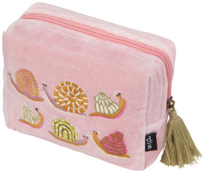 Gardenland Snails Embroidered Pouch