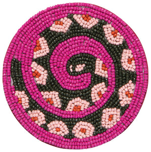 Hand-Beaded Snakes Coasters (Set of 4)