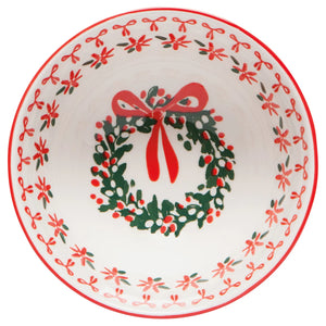 Wreaths Stamped Snack Size Bowl