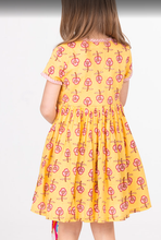 Golden Marigold Wrap Dress – Kids Block Printed Wrap Dress