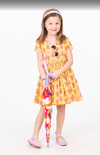 Golden Marigold Wrap Dress – Kids Block Printed Wrap Dress