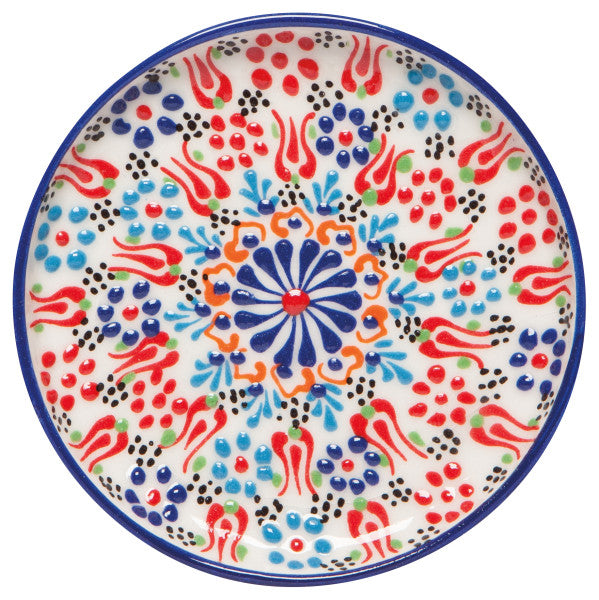 Hand-painted Turkish Dish - Evani White