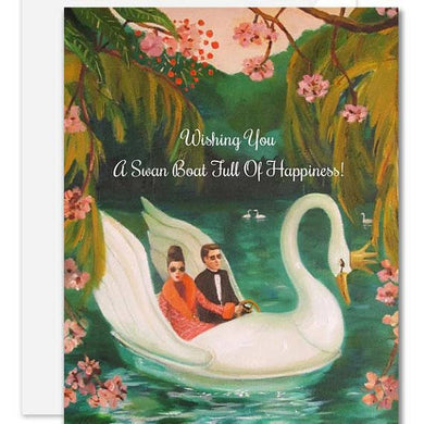 A Swan Boat Full Of Happiness Card