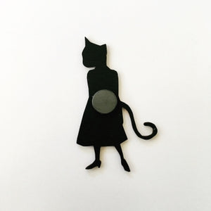 Cat Lady Wood Magnet