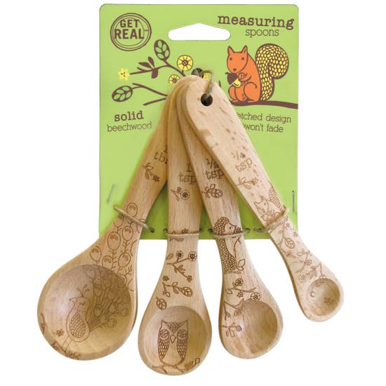 Natural Beechwood Measuring Spoons (Multiple Styles)