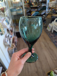 Previously Adored Green Goblet/Wine Glasses (Set of 2)