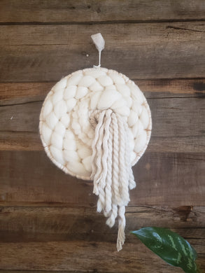 Ivory Round Textured Wall Hanging