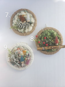 Holiday Round Textured Wall Hangings