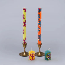 Hand Painted Taper Candles from South Africa (Set of 2 - Various Styles)
