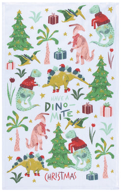 Dino-Mite Christmas Dishtowel