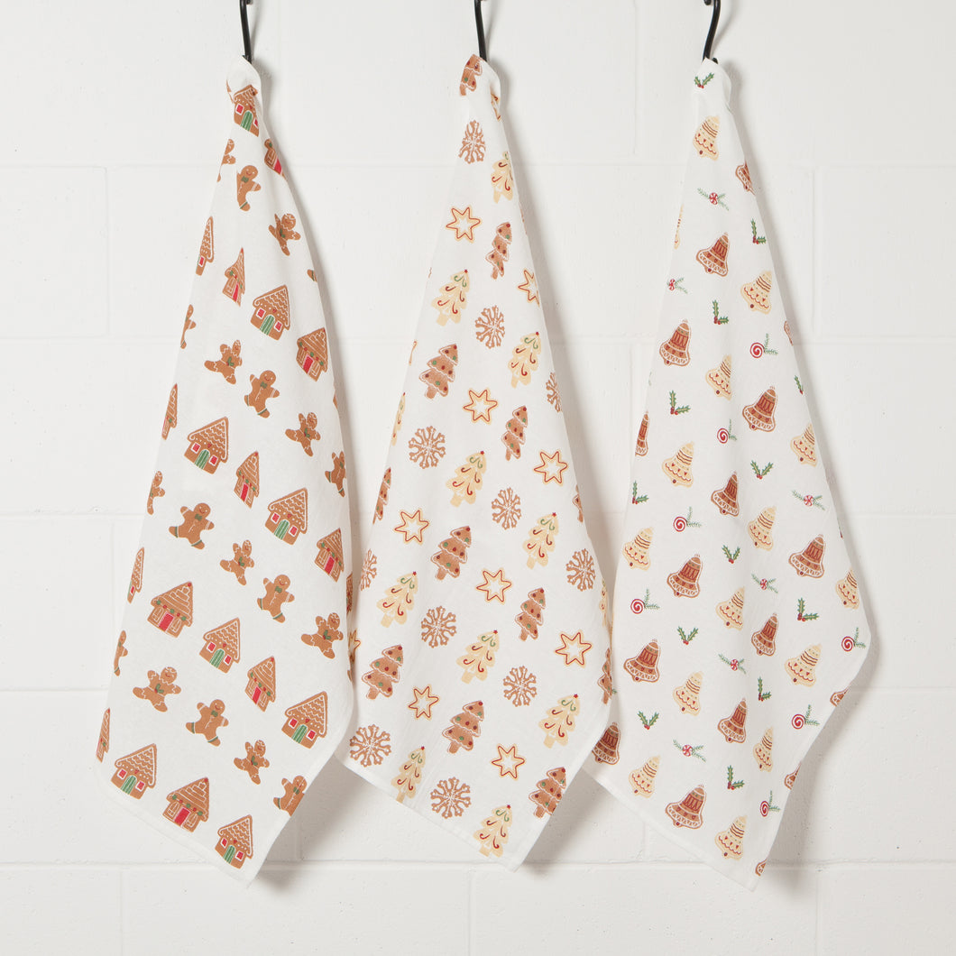 Christmas Cookies Bakers Floursack Towels (Set of 3)