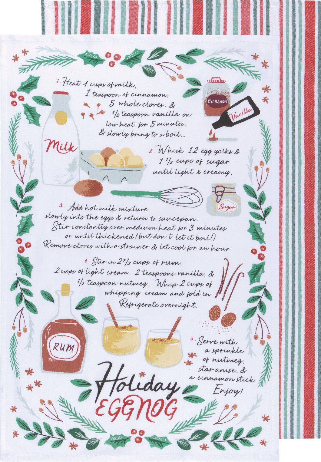 Holiday Eggnog Dishtowels (Set of 2)