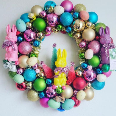 Yellow Bunny Wreath by Z Amore