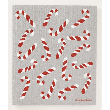 Candy Canes Swedish Dishcloth