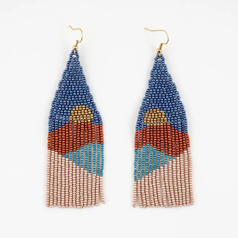 Vista Beaded Fringe Earrings (Multiple Colors)