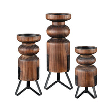 Wood Candle Pillars (Set of 3)
