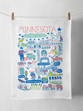 Minnesota Boutique Map Art Tea Towel