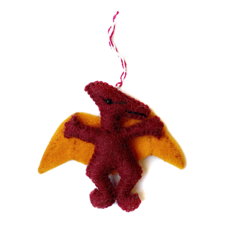 Fair Trade Dinosaur Felt Wool Ornaments (Multiple Dino Styles)