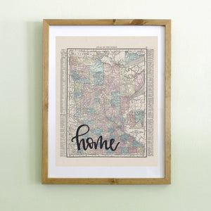 Vintage Minnesota Map Print - Home