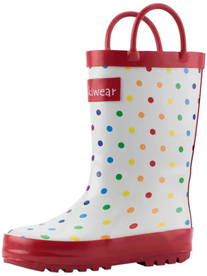 Rainbow Polka Dot Rain Boots